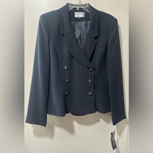 Kasper Double-Breasted Navy-Black Blazer